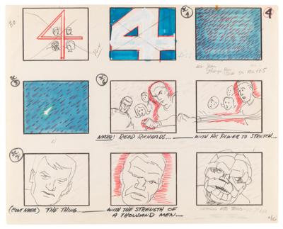 Lot #821 Fantastic Four (42) production storyboard opening title and episode pages from The Fantastic Four - Image 2