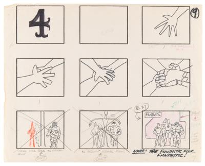 Lot #821 Fantastic Four (42) production storyboard opening title and episode pages from The Fantastic Four - Image 4