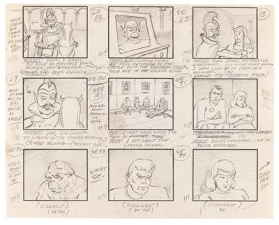 Lot #821 Fantastic Four (42) production storyboard opening title and episode pages from The Fantastic Four - Image 5