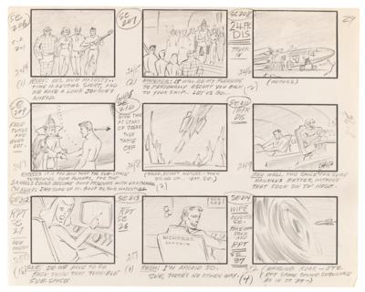 Lot #821 Fantastic Four (42) production storyboard opening title and episode pages from The Fantastic Four - Image 8