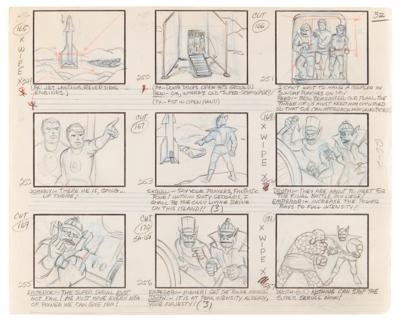 Lot #821 Fantastic Four (42) production storyboard opening title and episode pages from The Fantastic Four - Image 9