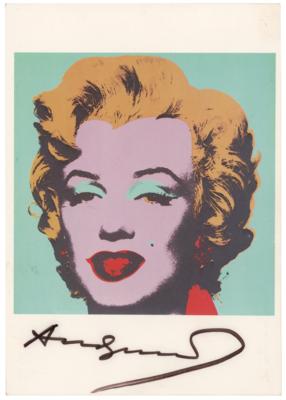 Lot #423 Andy Warhol Signed Postcard - Marilyn