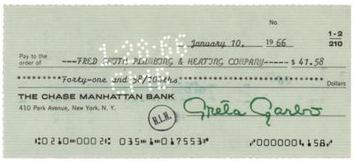 Lot #661 Greta Garbo Signed Check - Image 1