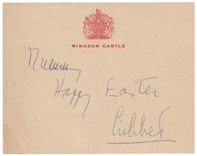 Lot #269 Queen Elizabeth II Autograph Note Signed