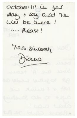 Lot #126 Princess Diana Autograph Letter Signed - Image 2