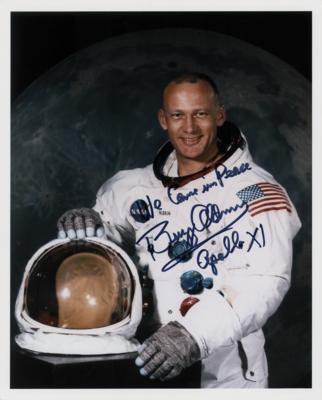 Lot #346 Buzz Aldrin Signed Photograph: We Came in