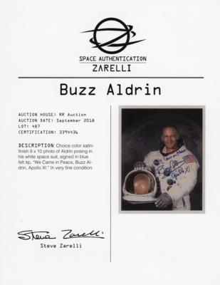 Lot #346 Buzz Aldrin Signed Photograph: "We Came in Peace" - Image 2