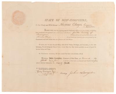 Lot #250 John Langdon Document Signed