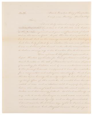 Lot #10 Zachary Taylor Letter Signed, Defying His Superiors After the Battle of Buena Vista - Image 3