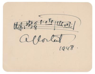 Lot #481 Alfred Cortot Autograph Musical Quotation