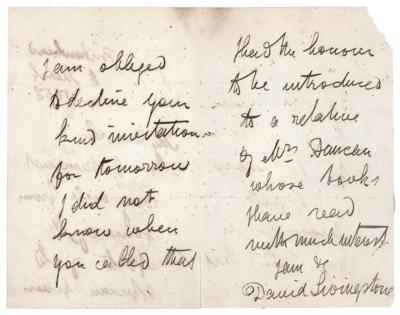 Lot #252 David Livingstone Autograph Letter Signed: "I am not very well from some of the effects of old African fevers" - Image 2