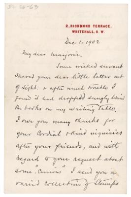 Lot #281 Henry M. Stanley Autograph Letter Signed