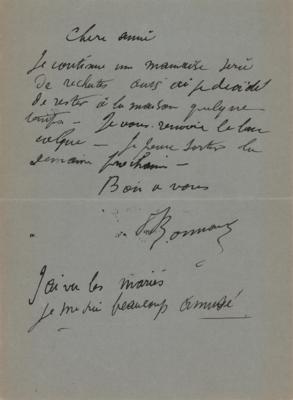 Lot #411 Pierre Bonnard Autograph Letter Signed