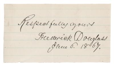 Lot #211 Frederick Douglass Signature