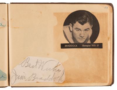 Lot #716 Babe Ruth Signature in an Autograph Album, with Jim Braddock, Vivien Leigh, and Cole Porter - Image 4