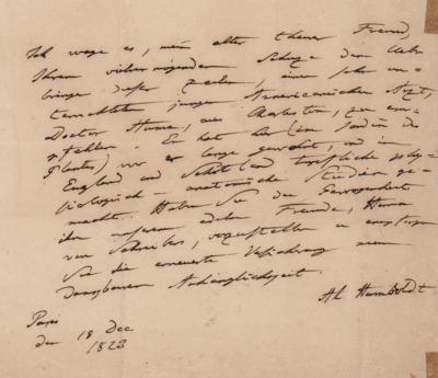 Lot #238 Alexander von Humboldt Autograph Letter Signed - Image 1