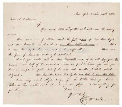 Lot #219 Cyrus W. Field Autograph Letter Signed