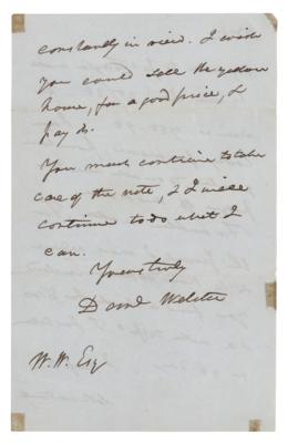 Lot #289 Daniel Webster Autograph Letter Signed - Image 2