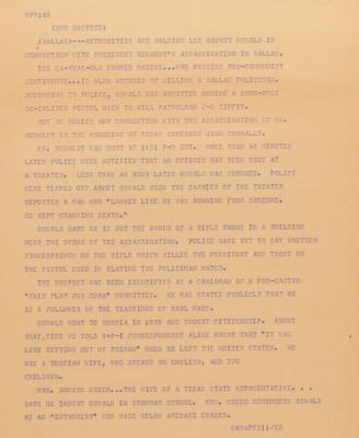 Lot #20 Kennedy Assassination: United Press International Teletype Roll (Approx. 15 Feet in Length) - Image 4