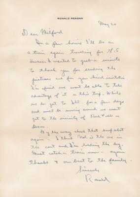 Lot #21 Ronald Reagan Autograph Letter Signed and Early Original Photograph - "I'm holding the dog" - Image 2