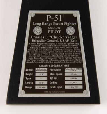 Lot #328 Chuck Yeager Signed 'Glamorous Glen III' P-51 Mustang Model - Image 6