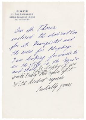 Lot #412 Erte Handwritten Letter