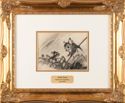 Lot #775 Marc Davis concept drawing of Bambi and Thumper from Bambi - Image 1