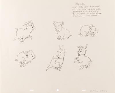 Lot #855 Marc Davis (5) character studies and concept drawings from The Black Cauldron - Image 2