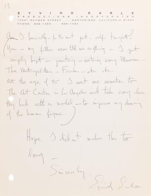 Lot #856 Eyvind Earle (6) Autograph Letters Signed with Handwritten Autobiography - Image 3