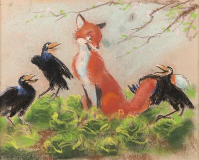 Lot #854 Mel Shaw concept painting from The Fox and the Hound - Image 2