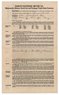 Lot #229 Harley-Davidson: Arthur Davidson Signed Document (1949) - Image 2