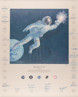 Lot #366 Astronauts (24) Multi-Signed Limited Edition Print by Alan Bean - 'Reaching for the Stars' - Image 1