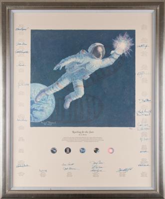 Lot #366 Astronauts (24) Multi-Signed Limited Edition Print by Alan Bean - 'Reaching for the Stars' - Image 14