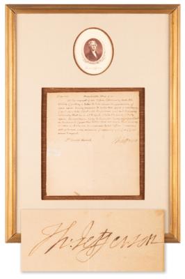 Lot #3 Thomas Jefferson Autograph Letter Signed to