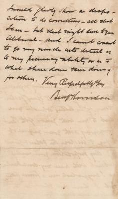 Lot #70 Benjamin Harrison Autograph Letter Signed as President - Image 2