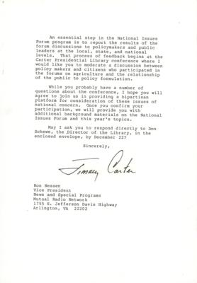 Lot #37 Jimmy Carter Typed Letter Signed on the Fifth Presidential Library Conference on the Public and Public Policy - Image 2