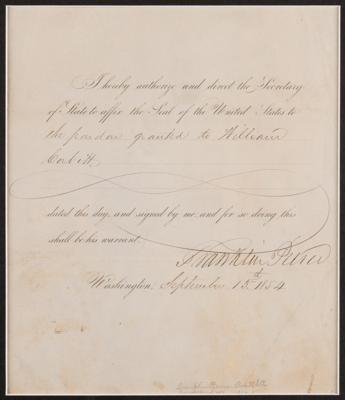 Lot #95 Franklin Pierce Document Signed as President - Image 2