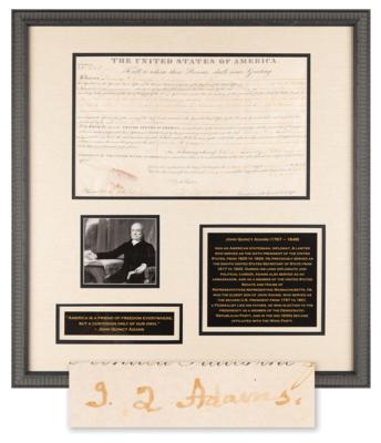 Lot #24 John Quincy Adams Document Signed as