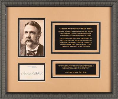 Lot #26 Chester A. Arthur Signed Executive Mansion Card - Image 1