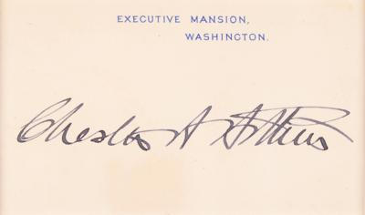 Lot #26 Chester A. Arthur Signed Executive Mansion Card - Image 2