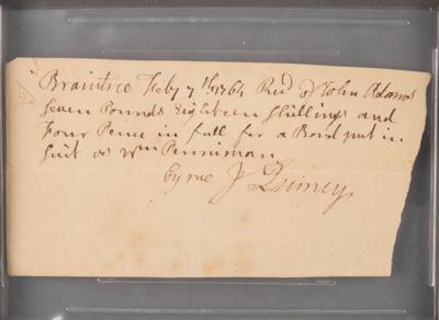 Lot #2 John Adams Third-Person Autograph Document Signed - Image 2