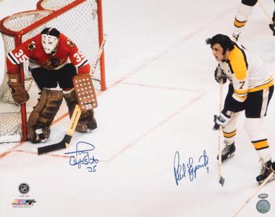 Lot #722 Phil and Tony Esposito Signed Oversized