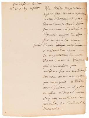 Lot #181 Jean-Jacques Rousseau Handwritten Manuscripts on Isabella of Valois and Pope Sixtus V - Image 10