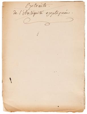 Lot #181 Jean-Jacques Rousseau Handwritten Manuscripts on Isabella of Valois and Pope Sixtus V - Image 2