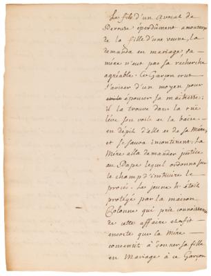 Lot #181 Jean-Jacques Rousseau Handwritten Manuscripts on Isabella of Valois and Pope Sixtus V - Image 7