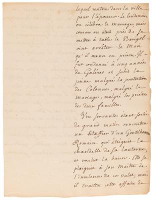 Lot #181 Jean-Jacques Rousseau Handwritten Manuscripts on Isabella of Valois and Pope Sixtus V - Image 9