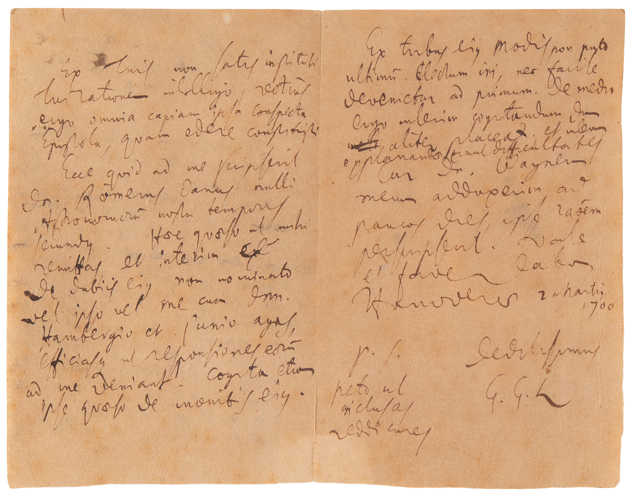 Lot #157 Gottfried Wilhelm Leibniz Autograph Letter Signed on the Mathematics of Determining the Astronomical Date of Easter - Image 2