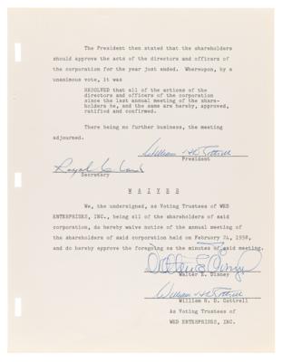 Lot #737 Walt Disney Document Signed for WED Enterprises - Disneyland's Holding Company - Image 3