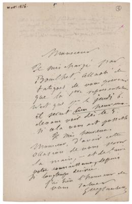 Lot #438 Gustave Flaubert Autograph Letter Signed