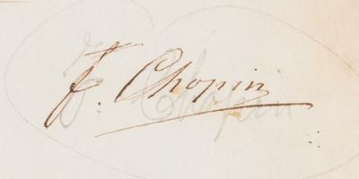 Lot #454 Frederic Chopin Twice-Signed Document, Selling Copyright to a Trio of Solo Piano Mazurkas, Op. 59 - Image 2